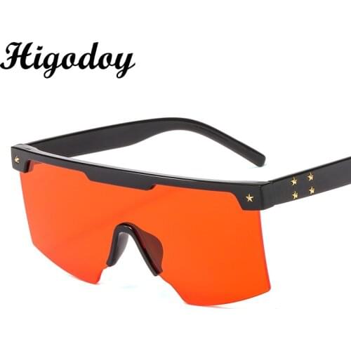 Higodoy Classic Oversized Sunglasses Men Fashion Goggle Plastic Female Square Sunglass Uv400 Protection Gafas De Sol Mirror