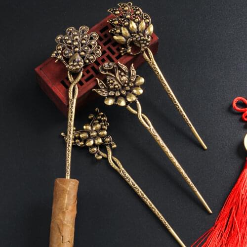 Cigar pass needle cigar smoker portable dredge loose cigarette needle drilled,Peacock and butterfly patterns