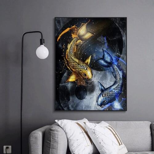 Full Square/Round 5D DIY Diamond Painting Carp goldfish pictures Of Rhinestones Mosaic Diamond Embroidery home decoration FG1686