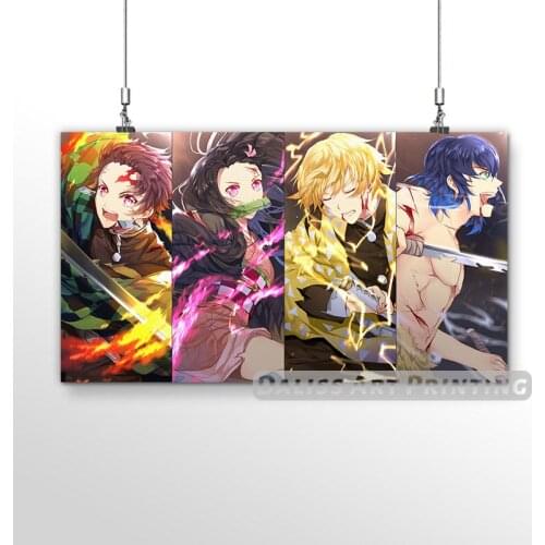 Canvas Anime Demon Slayer Pictures Home Decoration Paintings Poster HD Prints Wall Art Modular Living Room Framed