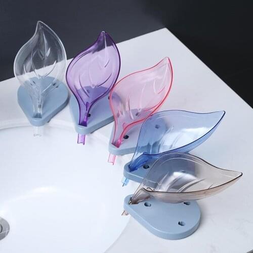Leaf Shape Soap Box Drain Soap Holder Box Bathroom Shower Soap Holder Dish Storage Plate Tray Bathroom Supplies Bathroom Gadgets