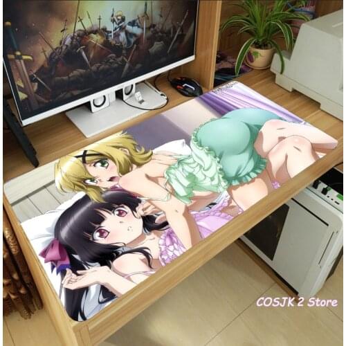 Anime Senki Zessho Symphogear Kazanari Tsubasa Tachibana Hibiki Mouse Pad Thicken Laptop Game Mice Mat Playmat Christmas Gifts