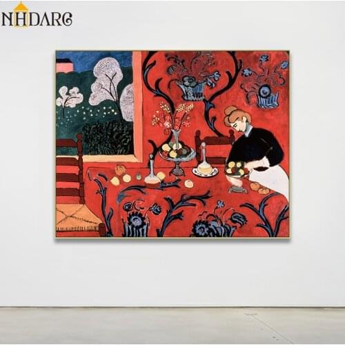 Henri Matisse Red Classical Style Still Life Canvas Print Painting Poster Art Wall Picture for Living Room Home Decor Wall Decor