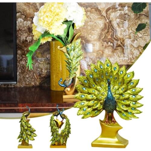 European Style Peacock Creative Home Decor Statue Decoration Modern Living Room Ornaments Статуэтки Для Интерьера Декор Для Дома