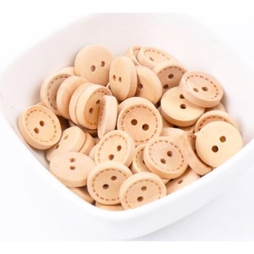 Round Wooden Buttons For Handmade Accessories Sewing Clothing Decoration Scrapbooking Crafts DIY 12mm 30pcs MT0576-FD