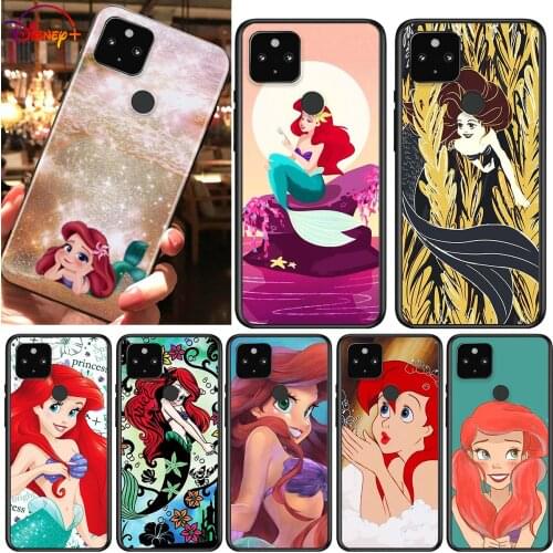 The Little Mermaid lovely Shockproof Cover for Google Pixel 5 5A 4 4A XL 5G Black Phone Case Shell Soft Fundas Coque Capa