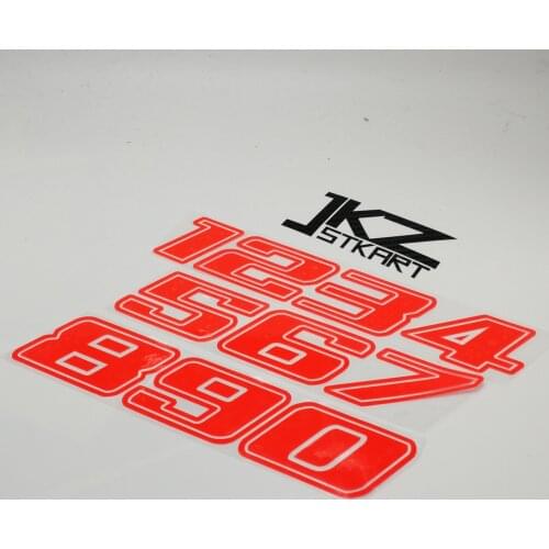 JKZ STKART Vinyl Die Cut Number Decal Neon Fluorescent Red Sticker For Car Motor Bike Truck Laptop Helmet