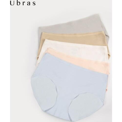 Womens Underwear Ubrassupima Cotton Without Size Underwear Breathable non-trace Waist Briefs In Bottom Crotch Pants Female