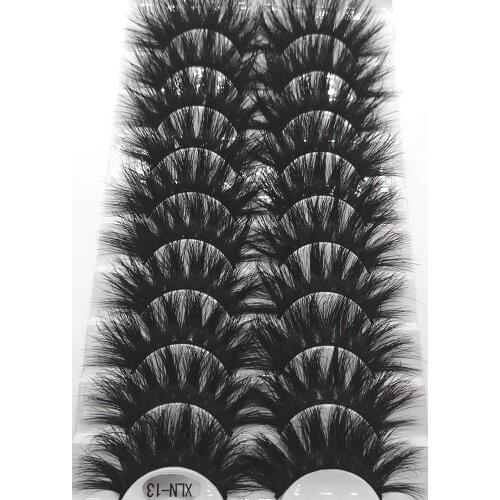 NEW 10pair Mink Eyelashes 25mm Lashes Fluffy Messy 3D False Eyelashes Dramatic Long Natural Lashes Wholesale Makeup Mink Lashes