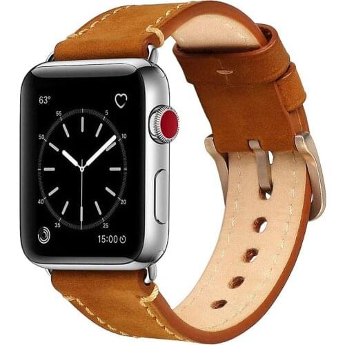 For applewatch apple watch band 42mm 44mm Genuine Leather bracelet for iWatch strap 38mm 40mm series 5 4 3 2 1 bands cinturino