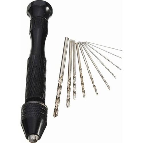 Manual Hand Twist Drill Mini Manual Drill With Drill Bits Plastic Walnut Wenwan Hand Drill Hole Tool Set of 11