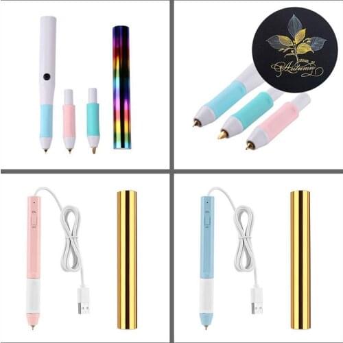 Interchangeable Head Heating Foil Stamping Pen Add Shining Handwritten Sentiments Glimmering Accents To Your Projects Diy Craft