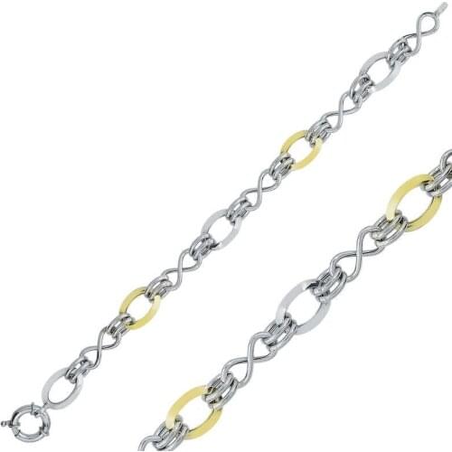 Tevuli 925 Sterling Silver Infinity Detailed Ring Bracelet