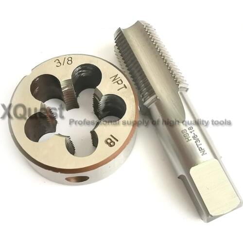 XQuest PIPE Thread Tap Die set NPT1/8 NPT1/4 NPT3/8 NPT1/2 American Tapered Pipe screw taps and Dies 1/8-27 1/4-18 3/8-18 1/2-14