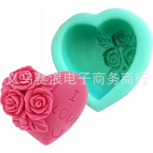 I love you roses love jelly pudding mold fondant cake baking DIY tool soap mold