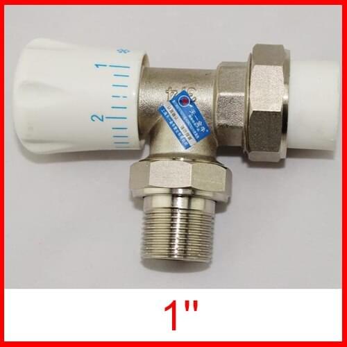 1'' DN25 port size ppr heating radiator Temperature control Angle valve,heat sink Brass thermostat valve