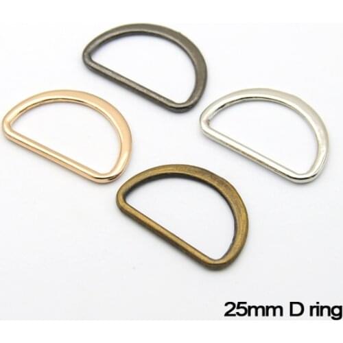 100pcs D ring buckle 1 inch 25mm metal flat alloy D Dee Ring adjustable buckles for bag webbing strap FDR-25mm