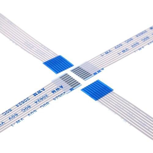 100pcs Flexible flat cable FFC 8 PIN 1.0 mm pitch Ribbon same sides Length 60 70 100 120 150 200 250 300 350 400 450 500 mm