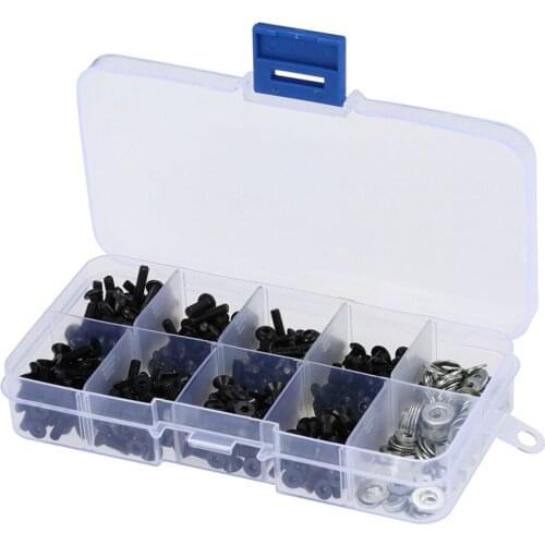180Pcs Metric M3 Screws & Washers Box Set for 1/10 HSP Remote Control RC Car Accessories, 8 Kinds