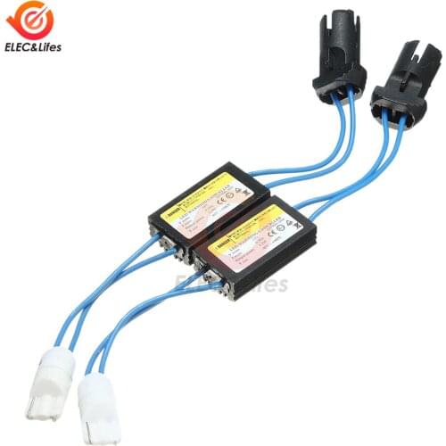 2Pcs 12V LED Load Resistor Warning Decoder Canceller 501 T10 W5W 192 168 Auto Car Lights NO Error Canbus Cable OCB Load Resistor