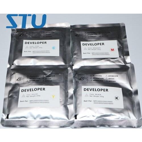 1Set 4PCS 250G/Bag CMYK Compatible Developer for Ricoh MP C3003 C3503 C4503 C5503 C6503 MPC3503 MPC4503 MPC5503 MPC6503 MPC3003