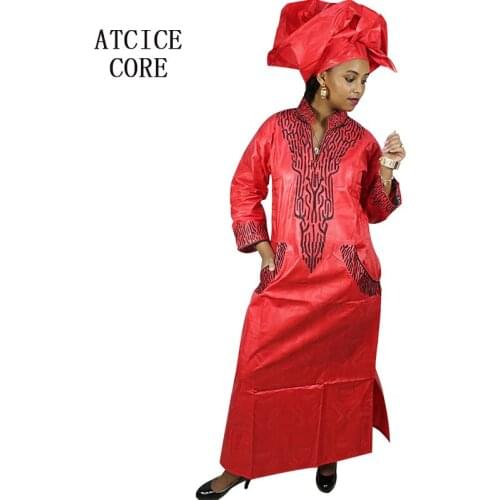 African dresses for woman bazin riche embroidery design long dress A060