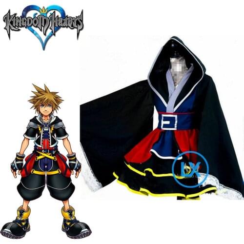 Anime Kingdom Hearts II Cosplay Costume Sora Lolita Kimono Dress Full Sets Custom Made Female Girls Halloween
