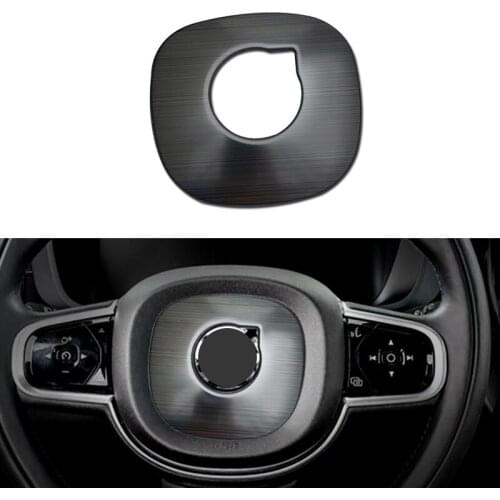 Car Styling Steering Wheel Circle Emblem Badge Logo Cover Sticker For Volvo XC60 2018 2019 2020 Stainless Steel Auto Accessories