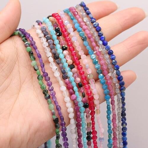 New Style Natural Stone Beads Flat Round Section Loose Bead 4 MM For Jewelry Making DIY Necklace Bracelet Earrings Accessory
