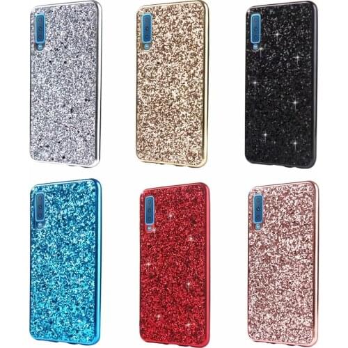 For Samsung Galaxy A7 2018 Case Luxury Soft TPU Shining Glitter Slim Protective Back Cover case for samsung a7 2018 A750 shell
