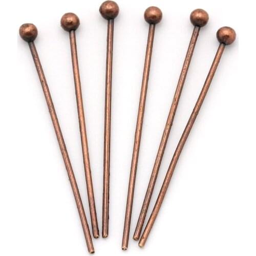 DoreenBeads Head Pins Antique Copper 21mm long,0.5mm(24 gauge),1000PCs (B24939), yiwu