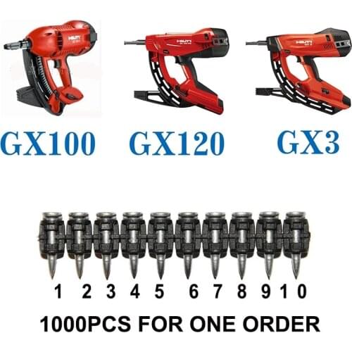 GX100 GX 120 Gas Nails For Hand Tools Steel Nails For Cement Board Steel Al-Alloy For Home Decoration Use