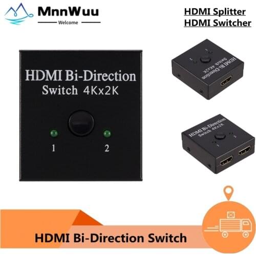 HDMI-compatible Splitter 4K Switch KVM Bi-Direction 1x2/2x1 HDMI-compatible Switcher 2 in1 Out for PS4/3 TV Box Switcher Adapter