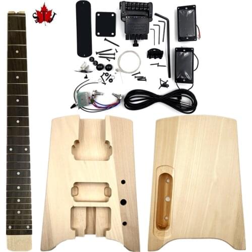 WT-1 Unfinished DIY Electric Guitar Kit Basswood Body 2 Dual-coil Pickups #10