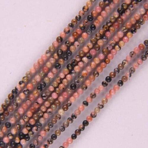 2MM Natural Rhodonite Round Loose Beads 16 Inch Jewelry Making B047
