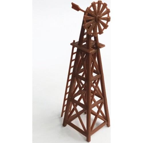 Outland Models Country Farm Windmill (Brown) HO Scale 1:87 Railway Layout