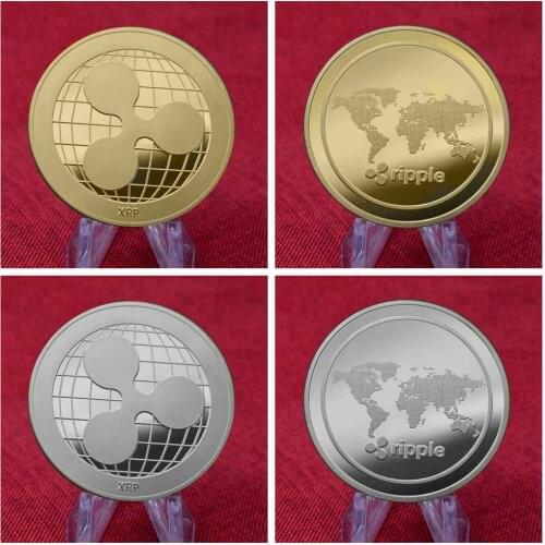 Ripple coin XRP CRYPTO Commemorative Ripple XRP Collectors Coin Gift Coins Art Collection Physical Gold Silver Plate