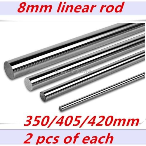 8mm smooth rod linear shaft set : 2 x 350mm ,2 x 405mm , 2 x 420mm for 8mm linear shaft LM8UU CNC parts 3D printer parts