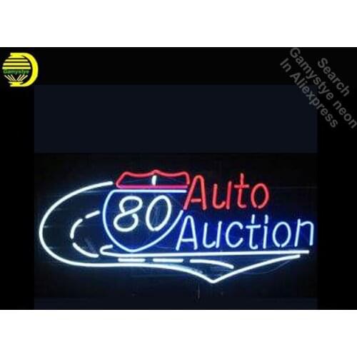 NEON SIGN For Auto Auction NEON Bulbs Lamp GLASS Tube Decor Beer Club Garage Room Window Handcraft Advertise anuncio luminoso