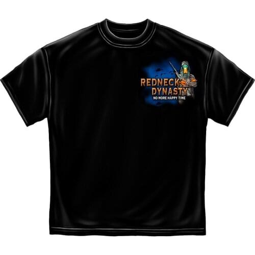 New Fashion Mens Short Sleeve Tshirt Cotton Mens Graphic Apparel T-Shirt REDNECK DYNASTY Black T Shirt