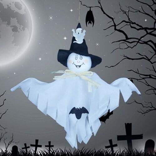 Newest Paper Ghost Hanging Gift Craft Halloween Decoration Horror Festival Home Party Favors Supplies For Kids Funny Joking Toys