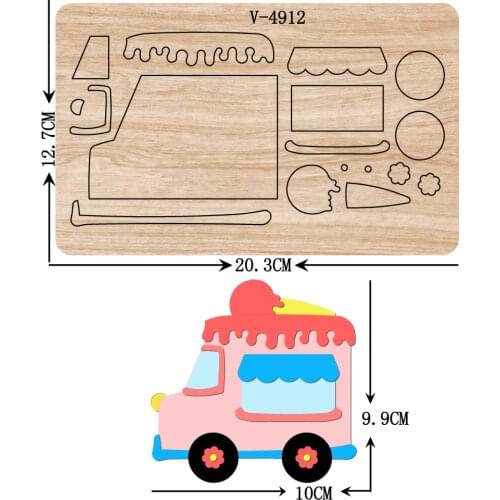 New Happy birthday, car wooden dies cutting dies for scrapbooking Multiple sizes V-4912