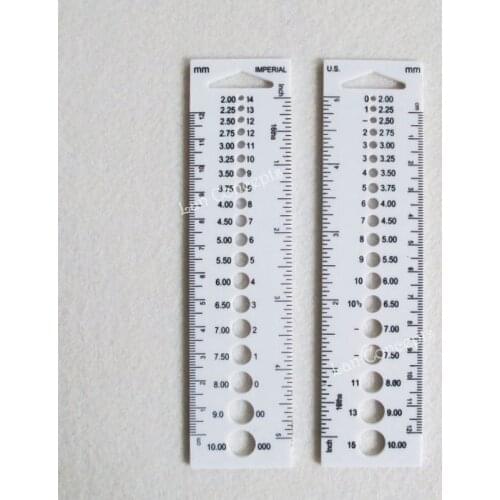 Wholesale Plastic Knitting Needle Gauge inch cm mm Ruler Tool All In One - 50pcs/lot free shipping