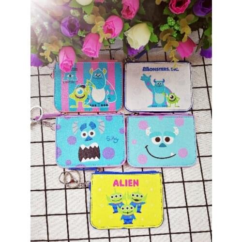 IVYYE 1PCS Sulley Aliens Cartoon dolls Plush mini Stuffed Card Coin Cute Animal bags Holder Cash soft Money Purses NEW