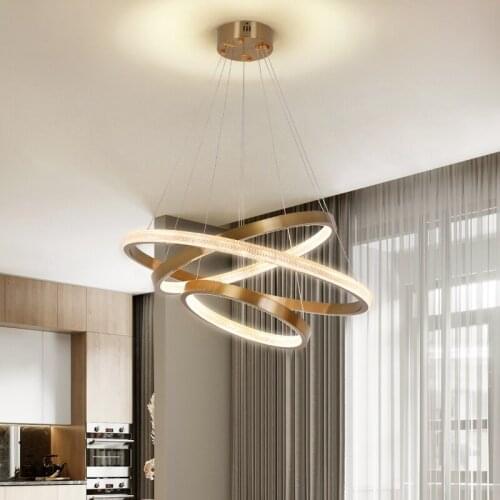 Postmodern chandelier light luxury living room simple ring combination designer model room art chandelier