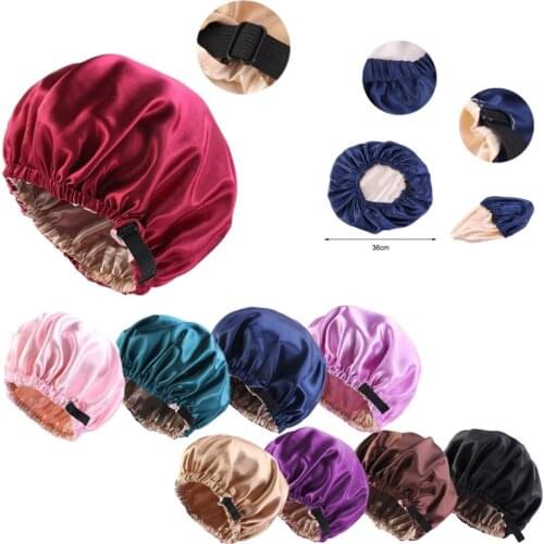 Casual Home Furnishing Hat Womens Pure Color Adjustable Night Hat Home Caps Mens Dome Sleep Caps Double Layer Hairdressing Hat