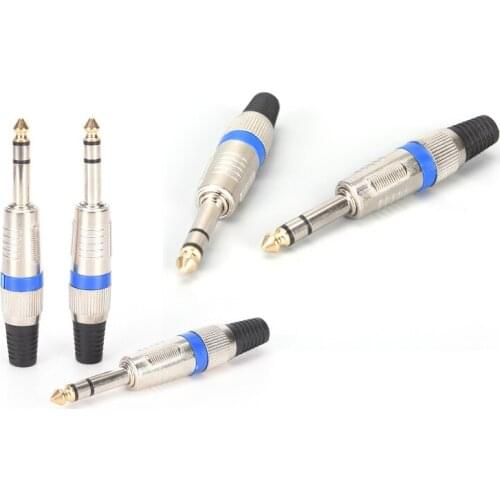 5pcs 6.35mm Connector Audio Plug Jack 6.5 Amplifier Microphone Plug 1/4" Male Plug To RCA Female Jack Connector