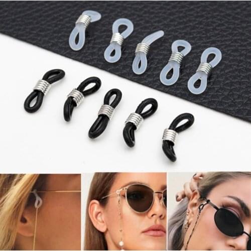 10 PCs Adjustable Anti-Slip Eyeglass Chain Ends Retainer Rubber Glasses Ring Strap Spectacle End Connectors Eyewear Accessories