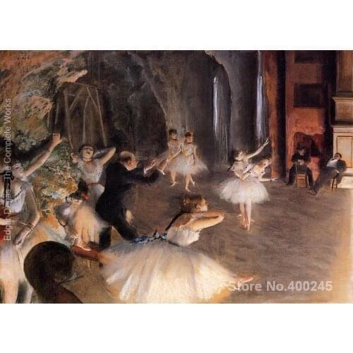 The Rehearsal on Stage Paintings by Edgar Degas Portrait art High quality Hand painted