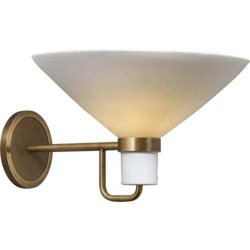 All copper light luxury post-modern minimalist wall lamp model room living room bedroom bathroom aisle background wall lamp